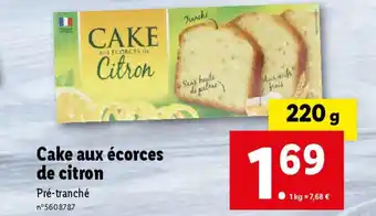 Lidl Cake aux écorces de citron offre