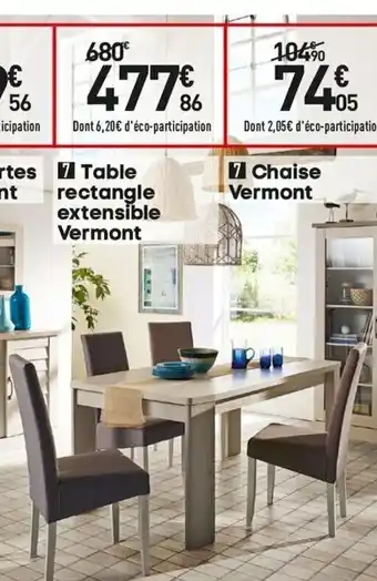 Table Recatangle Extensible Vermont