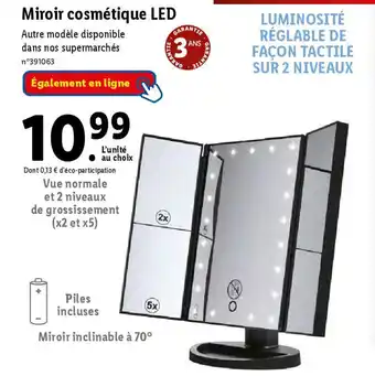 Lidl Miroir cosmétique LED offre