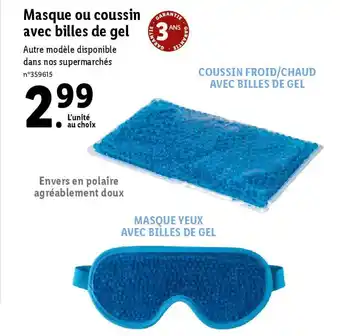 Lidl Masque ou coussin GARANTE avec billes de gel offre