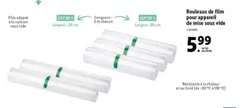Lidl Rouleaux de film pour appareil de mise sous vide offre