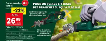 Lidl Coupe-branches 3 sans fil offre