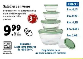 Lidl Saladiers en verre offre