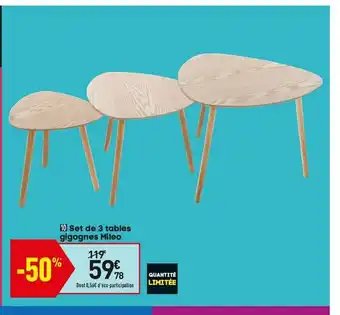 Conforama Set De 3 Tables offre