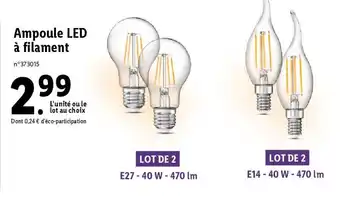 Lidl Ampoule LED à filament offre
