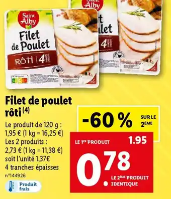 Lidl Filet de poulet rôti (4) offre