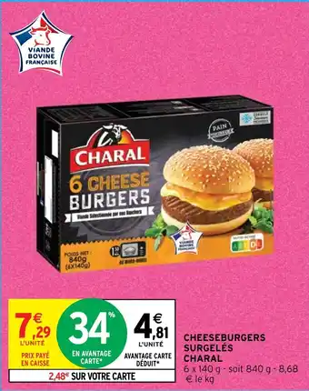 Intermarché CHEESEBURGERS SURGELÉS CHARAL offre