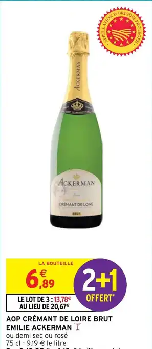 Intermarché AOP CRÉMANT DE LOIRE BRUT EMILIE ACKERMAN offre