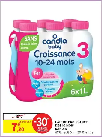 Intermarché LAIT DE CROISSANCE DÈS 10 MOIS CANDIA offre