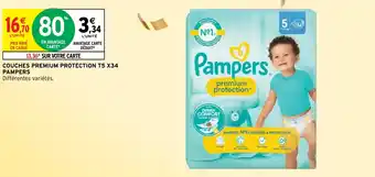 Intermarché COUCHES PREMIUM PROTECTION T5 X34 PAMPERS offre