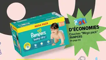 Carrefour Couches "Méga pack" PAMPERS en page 03 offre