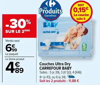 Carrefour Couches Ultra Dry CARREFOUR BABY offre
