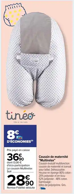 Carrefour Coussin de maternité "Multirelax" offre