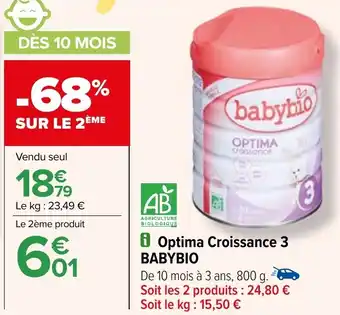 Carrefour i Optima Croissance 3 BABYBIO offre