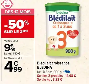 Carrefour Blédilait croissance BLEDINA offre