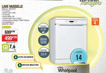 Cora x Carrefour LAVE VAISSELLE Référence: WFC3C42P offre