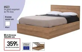 Conforama Lit kronos 140x190 cm offre