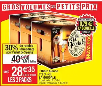 Cora x Carrefour (¹)Bière blonde 7,2 % vol LA GOUDALE offre