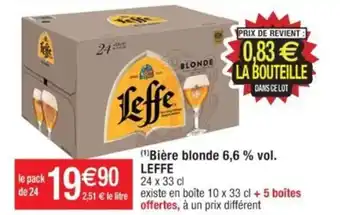 Cora x Carrefour (¹)Bière blonde 6,6 % vol. LEFFE offre