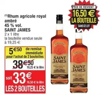 Cora x Carrefour ("Rhum agricole royal ambré 45% vol. SAINT JAMES offre
