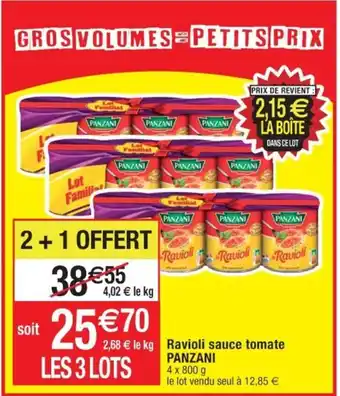 Cora x Carrefour Ravioli sauce tomate PANZANI offre
