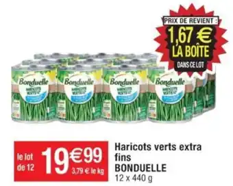 Cora x Carrefour Haricots verts extra fins BONDUELLE 12 x 440 g offre