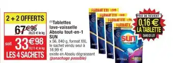 Cora x Carrefour (¹)Tablettes lave-vaisselle Absolu tout-en-1 SUN offre