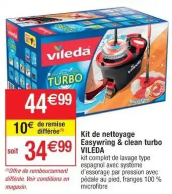 Cora x Carrefour Kit de nettoyage Easywring & clean turbo VILEDA offre