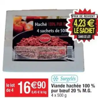 Cora x Carrefour Viande Haché 100% pur bœuf 20 % M.G. 4 x 500 g offre