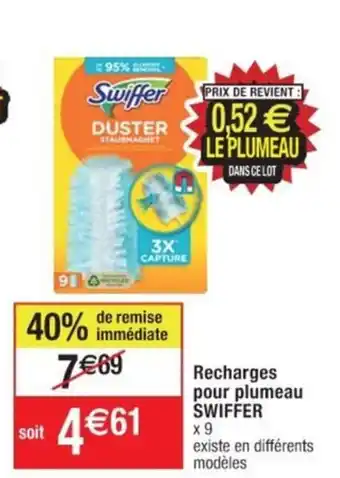 Cora x Carrefour Recharges pour plumeau SWIFFER x9 offre