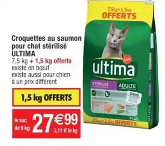 Cora x Carrefour Croquettes au saumon pour chat stérilisé ULTIMA offre
