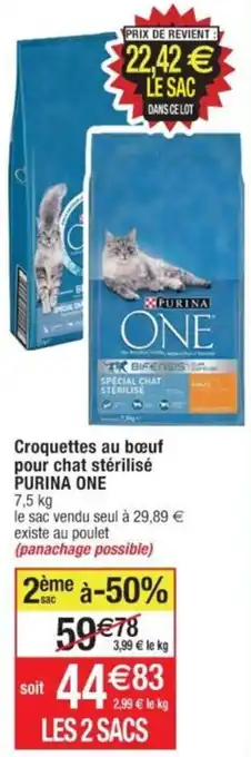 Cora x Carrefour Croquettes au bœuf pour chat stérilisé PURINA ONE 7,5 kg offre
