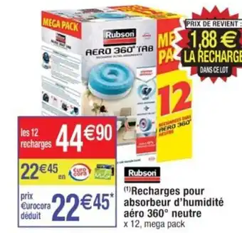 Cora x Carrefour (¹)Recharges pour absorbeur d'humidité aéro 360° neutre x 12, mega pack offre