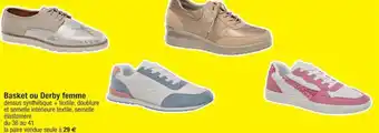 Cora x Carrefour Basket ou Derby femme offre