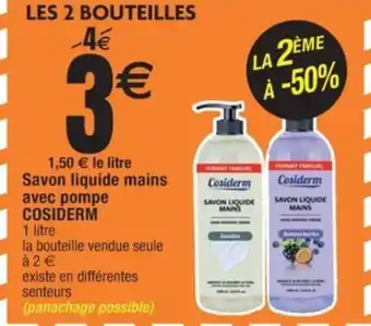 Cora x Carrefour Savon liquide mains avec pompe COSIDERM offre