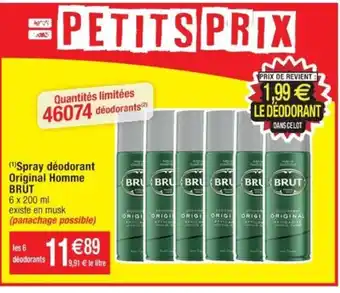 Cora x Carrefour (¹)Spray déodorant Original Homme BRUT offre