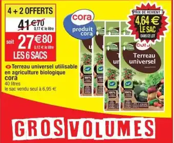 Cora x Carrefour Terreau universel utilisable en agriculture biologique cora offre