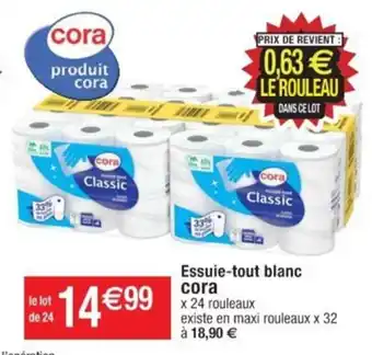 Cora x Carrefour Essuie-tout blanc cora offre
