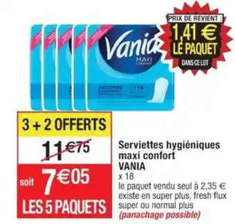 Cora x Carrefour Serviettes hygiéniques maxi confort VANIA offre