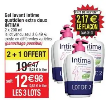 Cora x Carrefour Gel lavant intime quotidien extra doux INTIMA 2 x 200 ml offre