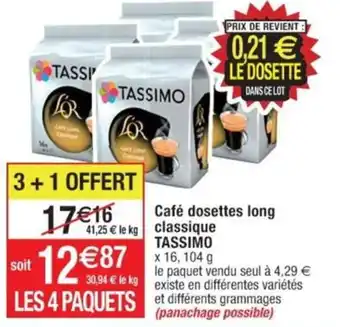 Cora x Carrefour Café dosettes long classique TASSIMO offre