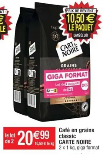 Cora x Carrefour Café en grains classic CARTE NOIRE offre