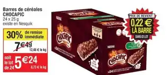Cora x Carrefour Barres de céréales CHOCAPIC 24 x 25 g existe en Nesquik offre