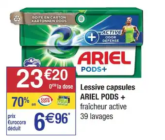 Cora x Carrefour Lessive capsules ARIEL PODS + offre