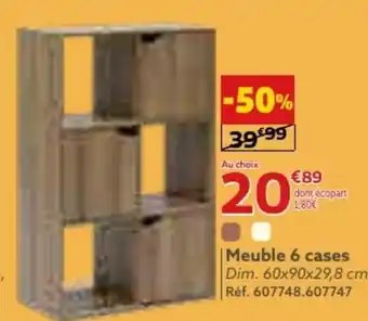 Gifi Meuble 4 cases Dim. 60x60x29,8 cm, Réf. 607744.607743 offre