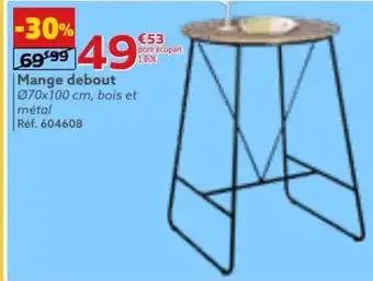 Mange debout Ø70x100 cm, bois et métal