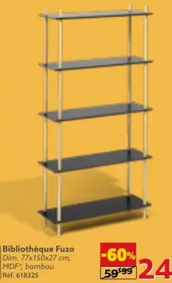 Gifi |Bibliothèque Fuzo Dim. 77x150x27 cm, MDF*, bambou Réf. 618325 offre