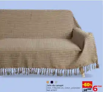 Gifi Jeté de canapé Dim. 170x250 cm, coton, polyester Réf. 617677 offre