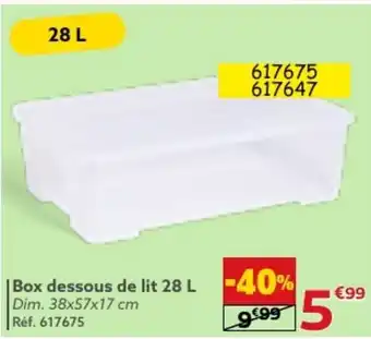 Gifi |Box dessous de lit 28 L offre