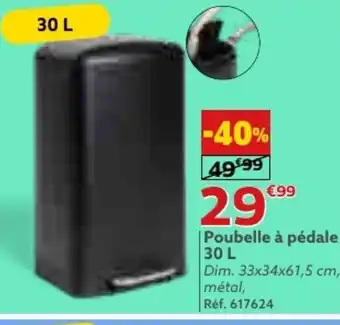 Gifi Poubelle à pédale 30 L offre